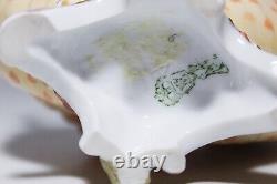 RARE Antique Hand Painted Conch Shell & Cherub Motif Porcelain Vase Figurine