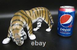 ROSENTHAL Porcelain DRINKING TIGER BIG 10 Figurine Sculpture HERMANN GEIBEL