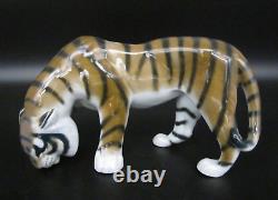 ROSENTHAL Porcelain DRINKING TIGER BIG 10 Figurine Sculpture HERMANN GEIBEL