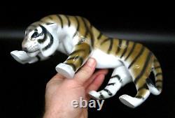 ROSENTHAL Porcelain DRINKING TIGER BIG 10 Figurine Sculpture HERMANN GEIBEL