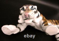 ROSENTHAL Porcelain DRINKING TIGER BIG 10 Figurine Sculpture HERMANN GEIBEL