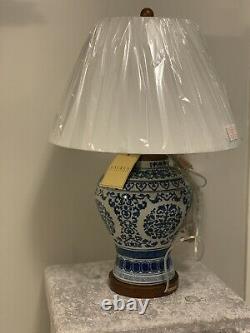 Ralph Lauren Alston Tea Porcelain Table Lamp Hand Painted Blue