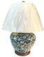 Ralph Lauren Home Floral Porcelain Ginger Jar Lamp Large Rare Hand Painted Am19