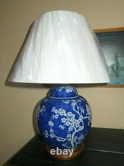 Ralph Lauren Home Floral Porcelain Ginger Jar Lamp Large Rare Hand painted DX35