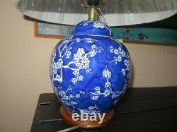 Ralph Lauren Home Floral Porcelain Ginger Jar Lamp Large Rare Hand painted DX35