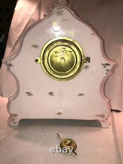 Rare Ansonia La Bretagne Antique Hand Painted Porcelain Clock- Royal Bonn