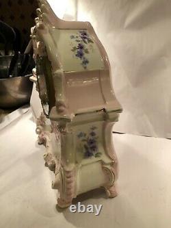 Rare Ansonia La Bretagne Antique Hand Painted Porcelain Clock- Royal Bonn