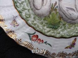 Rare Antique Capodimonte Porcelain Cabinet Plate 21cm Swan Service Meissen Style