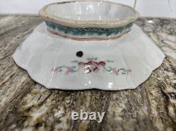 Rare Antique Porcelain Enameled Chinese Hand Painted Famille Octagonal Bowl