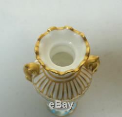 Rare Antique Royal Crown Derby Miniature Hand Painted Porcelain Cabinet Vase