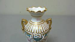 Rare Antique Royal Crown Derby Miniature Hand Painted Porcelain Cabinet Vase