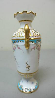 Rare Antique Royal Crown Derby Miniature Hand Painted Porcelain Cabinet Vase