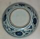 Rare Chinese Kangxi Blue & White Rock, Fence & Tree Dish With Trailing Flowers