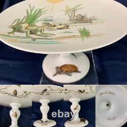 Rare Dessert Service Brown Westhead Moore C1880 Porcelain Hand Painted 17 Items