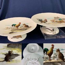 Rare Dessert Service Brown Westhead Moore C1880 Porcelain Hand Painted 17 Items