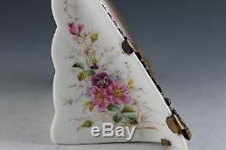 Rare, Early American Belleek Porcelain Hand Painted Card Holder 1889-1906