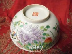 Rare Fine Chinese Famille Rose Fencai Porcelain Bowl TONGZHI Mark and Period EXC