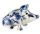 Rare Antique 19th Century Dutch Delft Hand Painted Pig Flower Frog