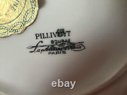 Red Pillivuyt Porcelain Ashtray French Flowers Hand Painted With Lid