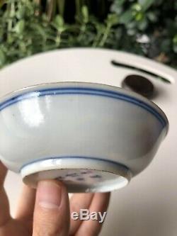 Relist Antique Chinese Qing Blue & White Gilt Saucer with Guangxu 6 Characters