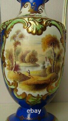 Ridgeway Porcelain Twin-handled Vase Hand Painted Scenes, Circa 1810