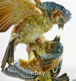 Rosenthal, Hugo Meisel (1887-1966) Fighting Birds, Porcelain Figurine! (h025)