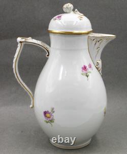 Royal Berlin KPM Hand Painted Floral & Butterfly Large Coffee Pot & Lid 10 1/8