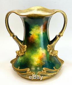 Royal Bonn Germany Hand Painted Porcelain Double Handled Urn of a Beauty
