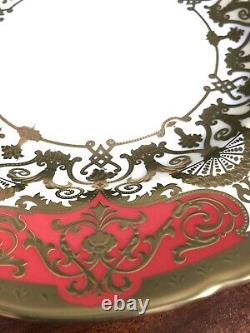 Royal Crown Derby Heritage Pattern Plate AL359 Hand Painted Fine Bone Red China