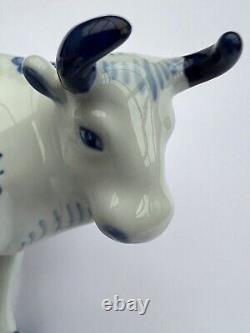 Royal Delft Small Cowith Bull Very Rare Highly Collectable