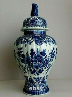 Royal Delft XL Lidded Vase Ginger Jar 18.5 Inches Hand Painted