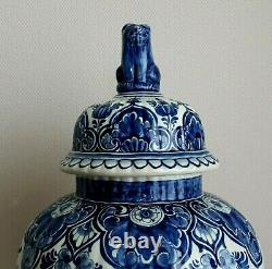 Royal Delft XL Lidded Vase Ginger Jar 18.5 Inches Hand Painted