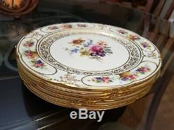 Royal Doulton Plates Hand Painted Gold Antique Porcelain England 1924 H2506 Rare