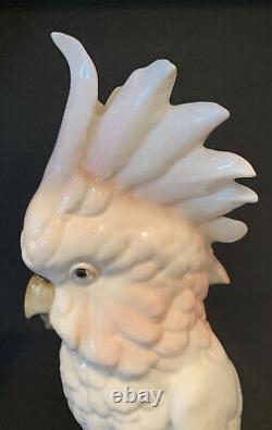 Royal Dux Hand Painted Parrot Bohemia Porcelain Figurine Cockatoo 16 Vintage