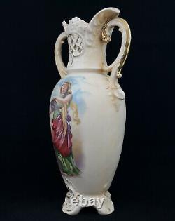 Royal Dux Vase Hand Painted Lady Marks