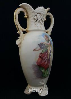 Royal Dux Vase Hand Painted Lady Marks