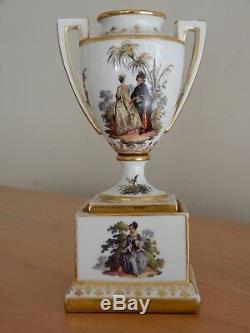 Royal Vienna (Bindenschild) Hand-Painted Porcelain Pair of Vases Urns 1749-1770