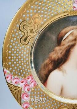 Royal Vienna Fine Porcelain Hand-Painted Unschuld Signed Asti Portrait Plate