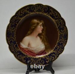 Royal Vienna Hand Painted Porcelain Cabinet Plate of Portrait, Circa 1900