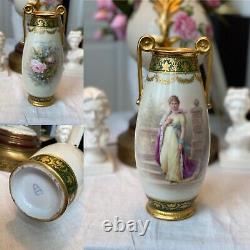 Royal Vienna Hand-Painted Porcelain Portrait Vase Very Beautiful