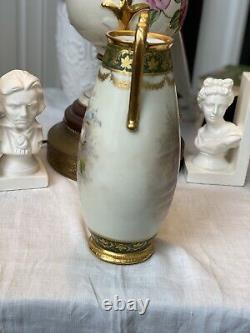 Royal Vienna Hand-Painted Porcelain Portrait Vase Very Beautiful