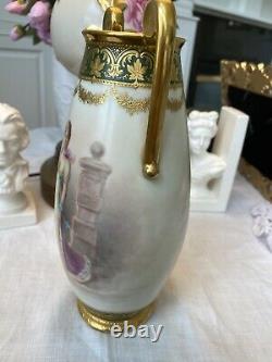 Royal Vienna Hand-Painted Porcelain Portrait Vase Very Beautiful