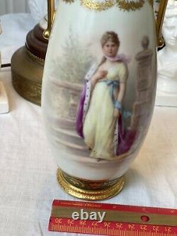 Royal Vienna Hand-Painted Porcelain Portrait Vase Very Beautiful