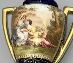 Royal Vienna Porcelain Antique Urn Signed Hand Painted 19th Century 18cm tall