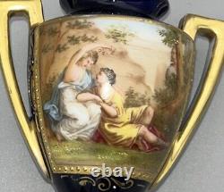 Royal Vienna Porcelain Antique Urn Signed Hand Painted 19th Century 18cm tall