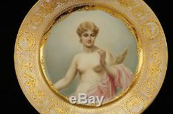 Royal Vienna Porcelain Nude Woman Portrait Cabinet Plate 100% Hand Painted
