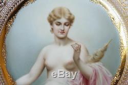 Royal Vienna Porcelain Nude Woman Portrait Cabinet Plate 100% Hand Painted