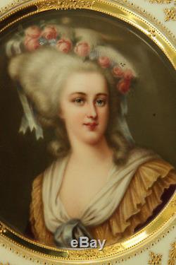 Royal Vienna Porcelain Princess Lamballe Portrait Cabinet Plate All Hand Painted