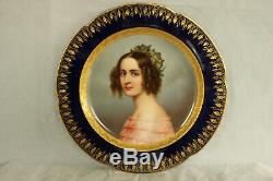 Royal Vienna Porcelain Stieler Alexandra Amalie Portrait Plate 100% Hand Painted