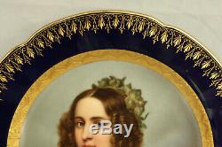 Royal Vienna Porcelain Stieler Alexandra Amalie Portrait Plate 100% Hand Painted